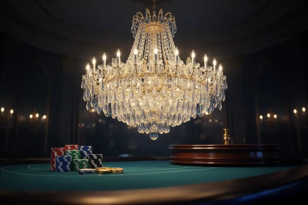 Ảnh minh hoạ đèn chùm pha lê cho mục tổng quan casino NEW88